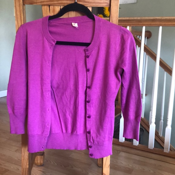 J. Crew Sweaters - JCREW XS PURPLE CARDIGAN